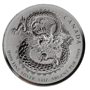 RCM 1oz Fine Silver Coin, Lucky Dragon - Misc. Dated (3)
