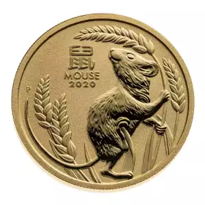 Australian Perth Mint Gold Lunar - Year of the Mouse, 1/2 oz - 2020 (2)