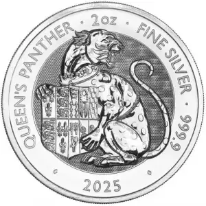 Royal Mint 2oz Silver Tudor Beasts: Queen's Panther - 2025 (2)