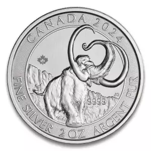 2 oz RCM Silver Wooly Mammoth Silver Coin 
