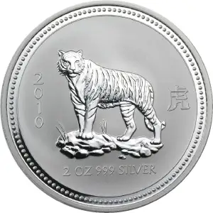 Australian 2oz Silver Lunar Year of the Tiger - 2010