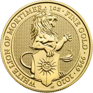 UK Royal Mint Gold Queen's Beast 1 oz: The Lion of Mortimer - 2020