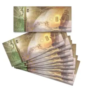 KaratPay Banknote w/Nadir Gold Bar .9999, 1/10th Gram (10)
