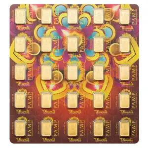 PAMP Suisse Gold MultiGram Sheet - Diwali w/Rangoli Art, 25 x 1 gram (6)