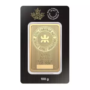 Royal Canadian Mint (RCM) Gold Bar, 100 gram .9999