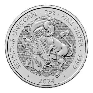 Royal Mint 2oz Silver Tudor Beast : Seymour Unicorn - 2024 (2)