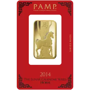 PAMP 2014 Lunar Gold Bar 1 oz. - Horse (2)
