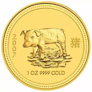 Australian Perth Mint Gold Lunar - Year of the Pig, 1 oz - 2007