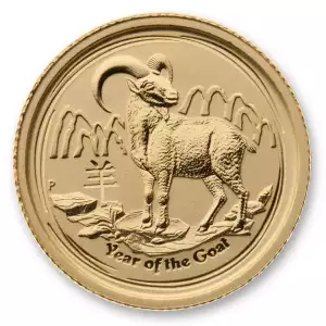 Australian Perth Mint Gold Lunar - Year of the Goat, 1/20 oz - 2015