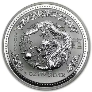 Australian 2oz Silver Year of the Dragon - 2000 (2)
