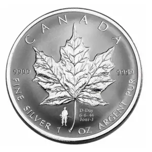 RCM Privy 1oz Silver Maple Leaf, D-Day - 2004 (2)