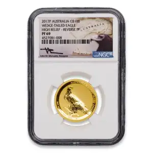 Australian (NGC Graded) 'Proof High Relief' Wedge-Tailed Eagle Gold Coin, 1 oz - 2017 (6)