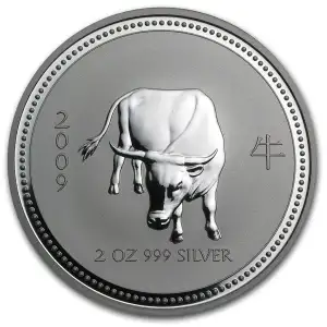 2009 2oz Australian Perth Mint Silver Lunar II: Year of the Ox