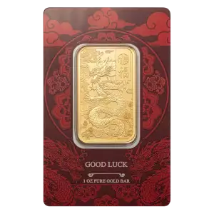 1oz PAMP Gold Bar - Good Luck Yellow Dragon (3)