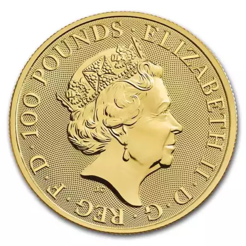 UK Royal Mint Gold Queen's Beast 1 oz: Completer Coin - 2021 (2)