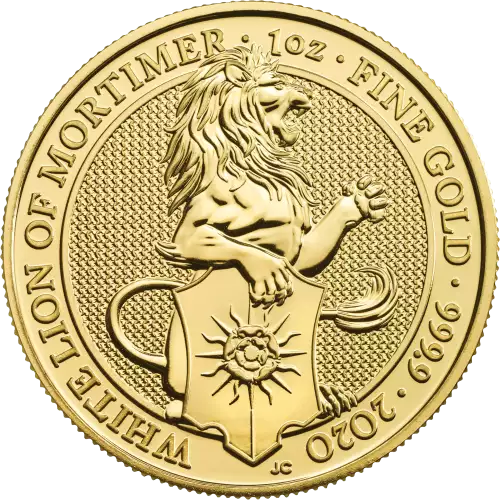 UK Royal Mint Gold Queen's Beast 1 oz: The Lion of Mortimer - 2020