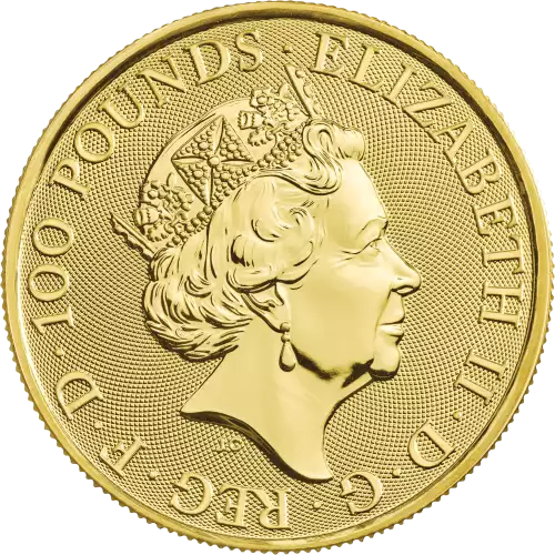UK Royal Mint Gold Queen's Beast 1 oz: The Lion of Mortimer - 2020 (2)