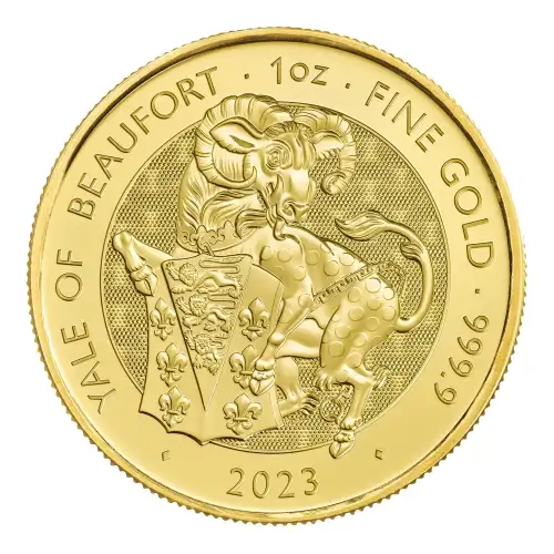UK Royal Mint Gold Tudor Beast 1 oz: The Yale of Beaufort - 2023