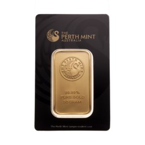 PERTH MINT GOLD BAR, 50 GRAM - Perth Mint