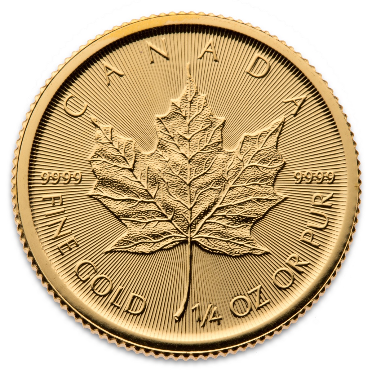 2017 CANADIAN GOLD MAPLE LEAF 1/4 OZ .9999 - Royal Canadian Mint