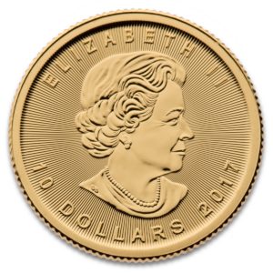 2017 CANADIAN GOLD MAPLE LEAF 1/4 OZ .9999