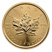 2017 CANADIAN GOLD MAPLE LEAF 1/2 OZ .9999
