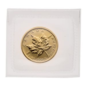 2012 CANADIAN GOLD MAPLE LEAF 1/20 OZ .9999